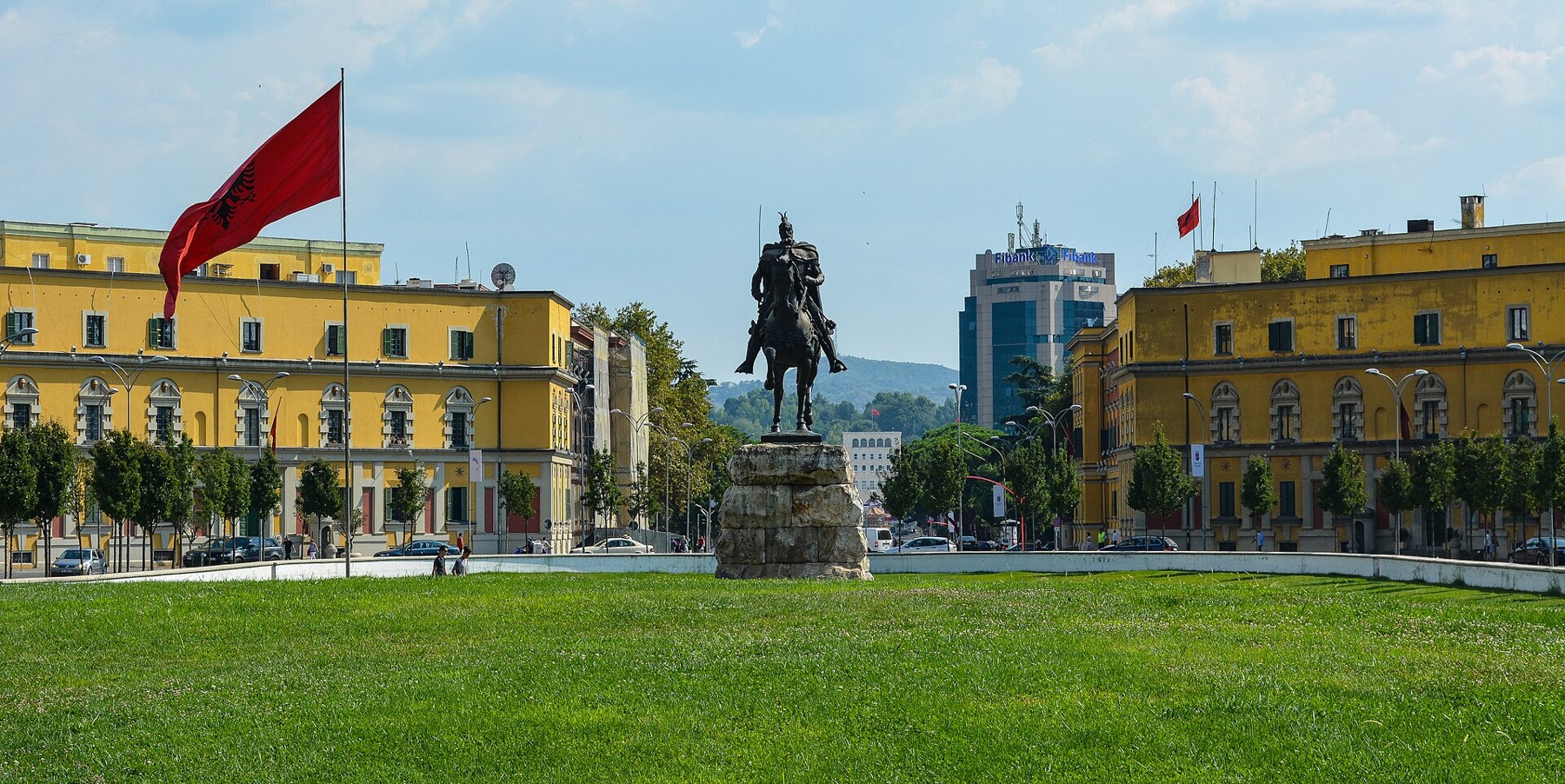 Skanderbeg Monument in central Tirana